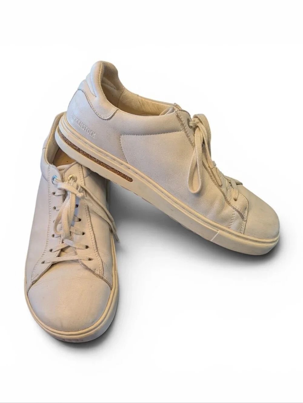 Birkenstock Men's Cream Leather Lace-Up Sneakers